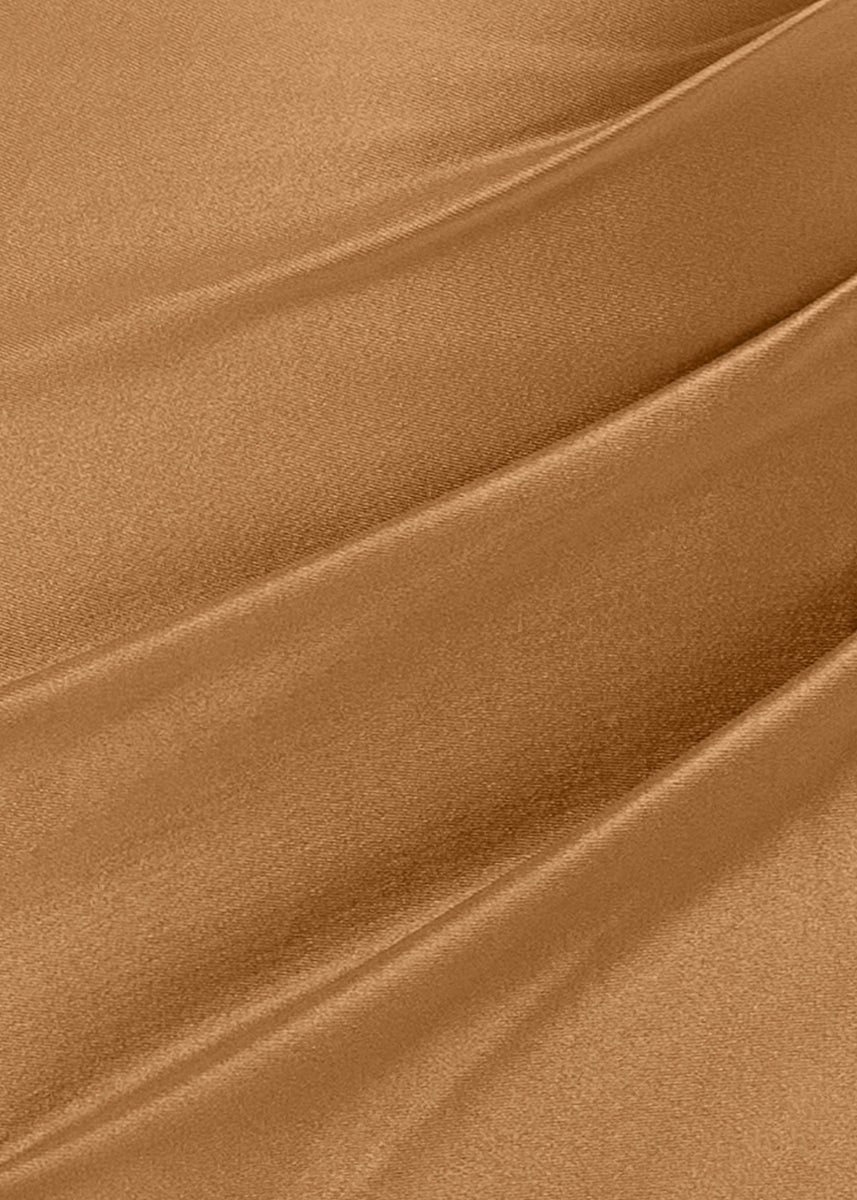 KissProm-Adelaide Gold Mermaid Satin Long Prom Dress With Slit