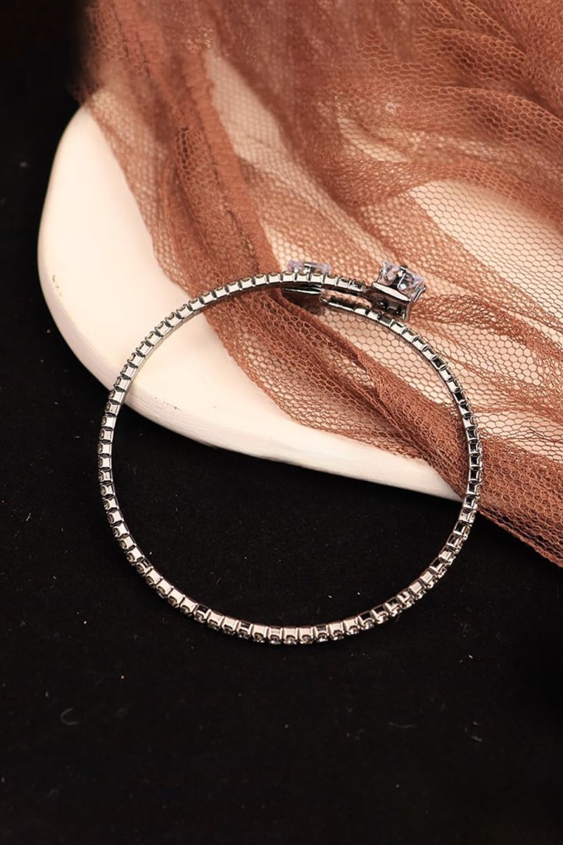 Gold Rhinestone Open Cuff Tennis Bracelets - KissProm