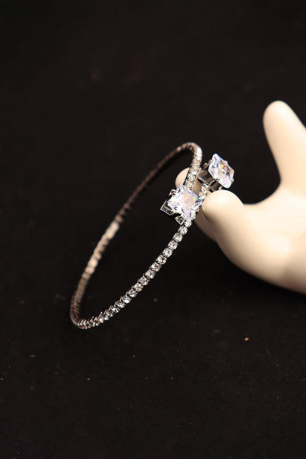 Gold Rhinestone Open Cuff Tennis Bracelets - KissProm
