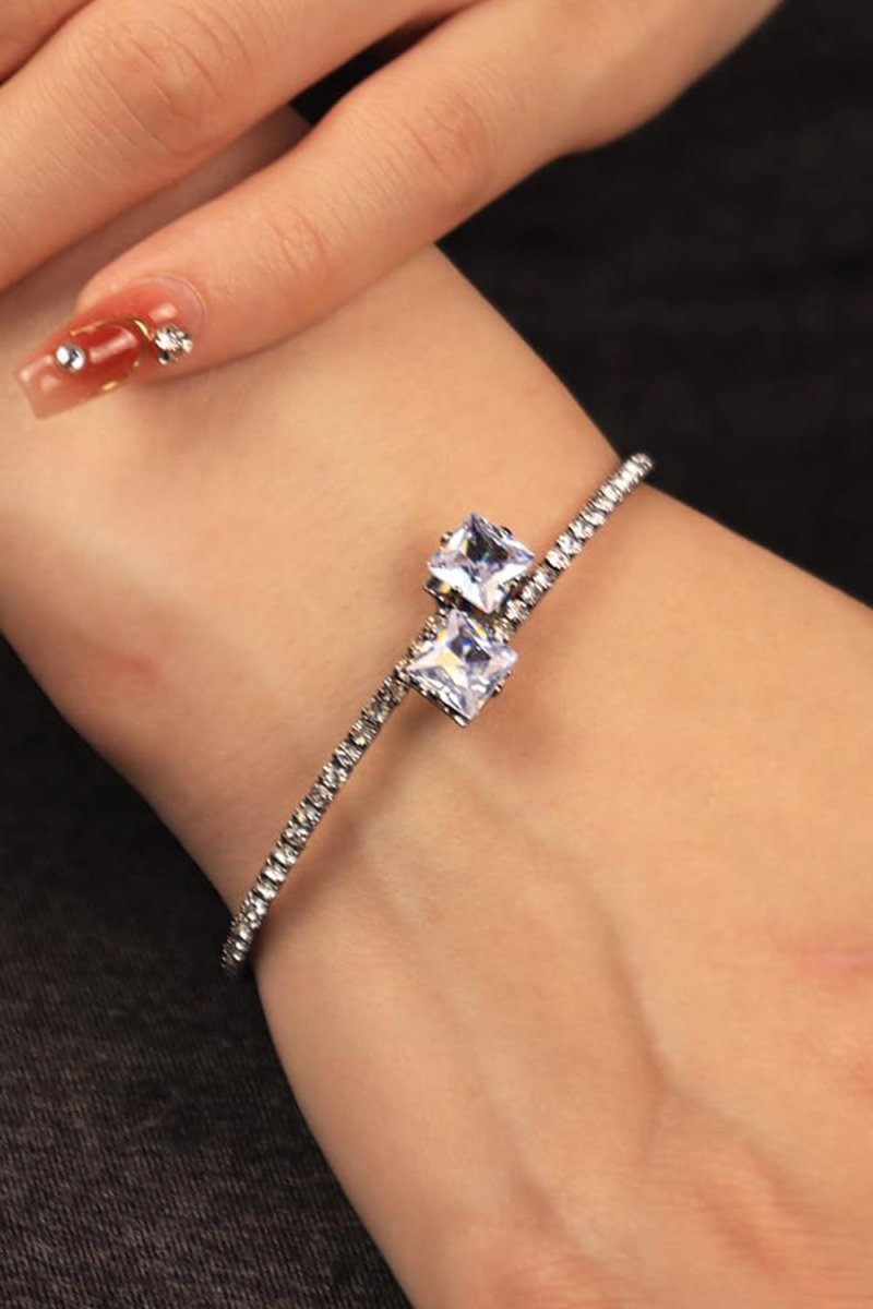 Gold Rhinestone Open Cuff Tennis Bracelets - KissProm