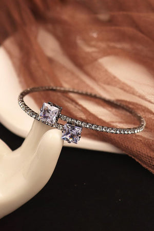 Gold Rhinestone Open Cuff Tennis Bracelets - KissProm