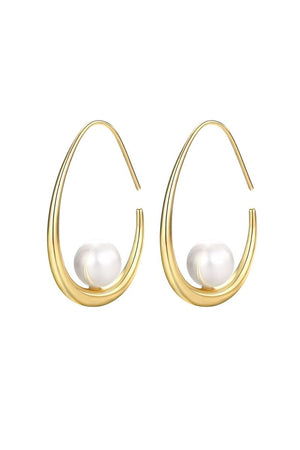 Gold Pearls Drop Earrings - KissProm