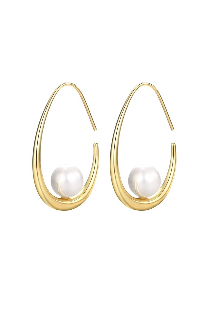 Gold Pearls Drop Earrings - KissProm