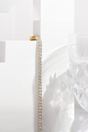 Gold Plated 3mm Cubic Zirconia Classic Tennis Bracelets