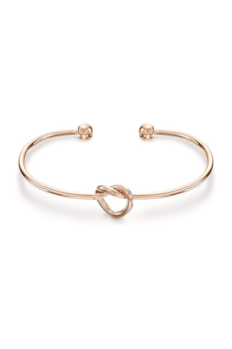 Gold Love Knot Open Bracelet