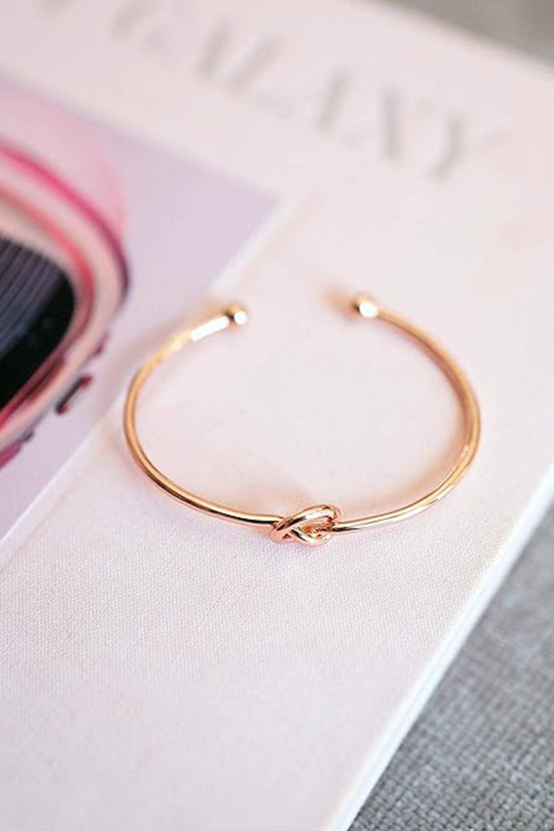 Gold Love Knot Open Bracelet