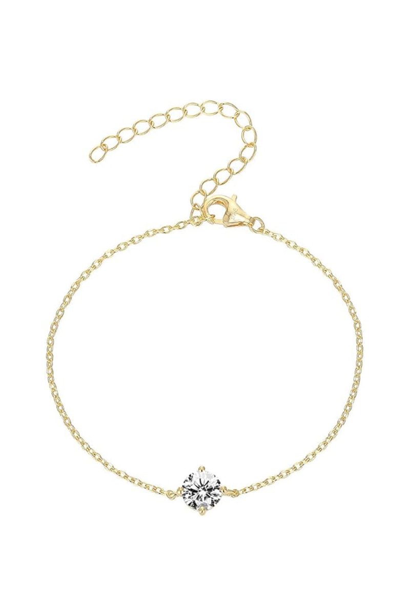 Gold Plated Solitaire Diamond Bracelets - KissProm
