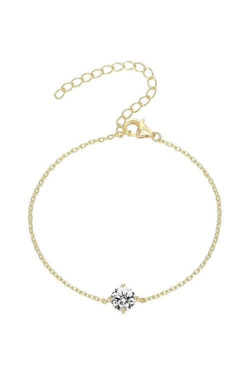 Gold Plated Solitaire Diamond Bracelets - KissProm