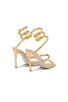 Gold Snake Wrap Open Toe High Heels Sandal - KissProm