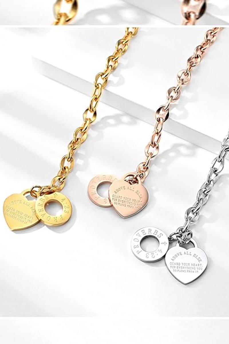Gold Stainless Love Pendant Bracelets - KissProm