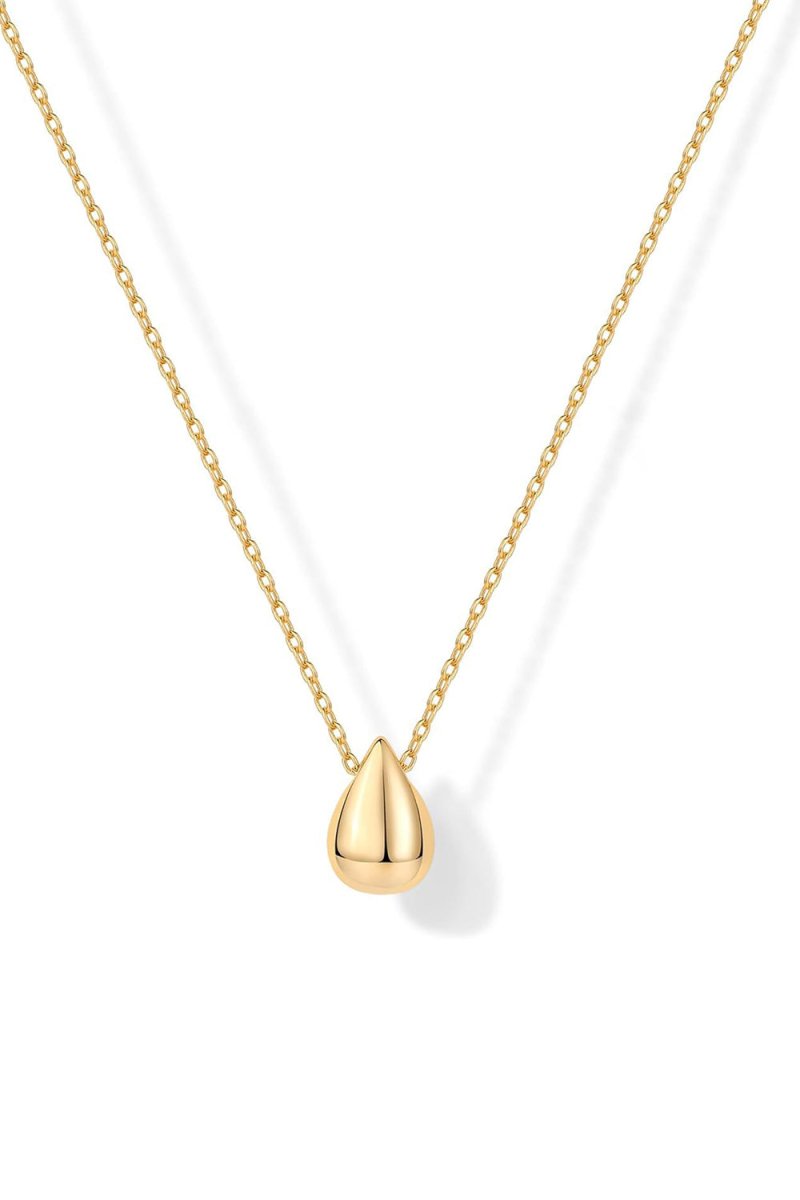 Gold Teardrop Pendant Necklace