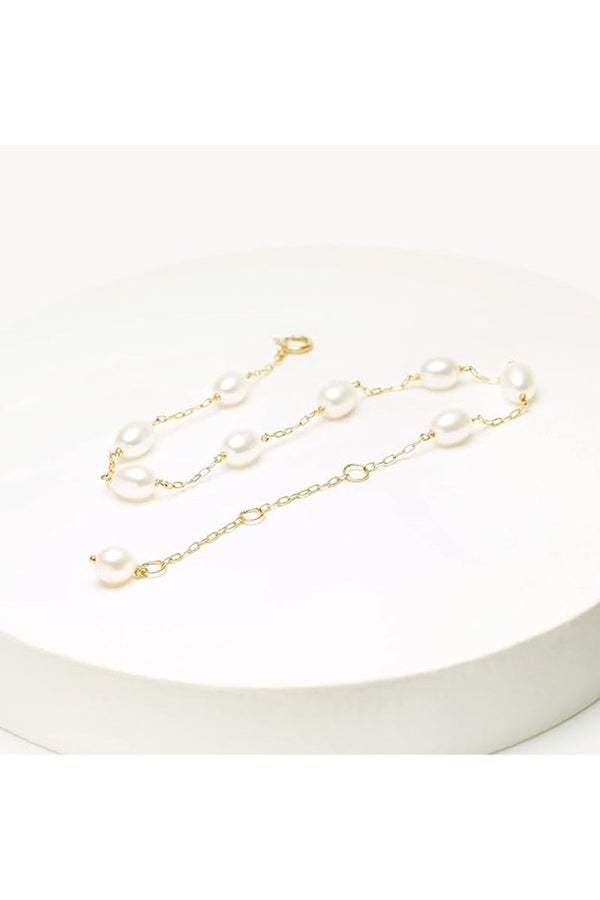 Gold Tin Cup Pearl Adjustable Bracelets - KissProm