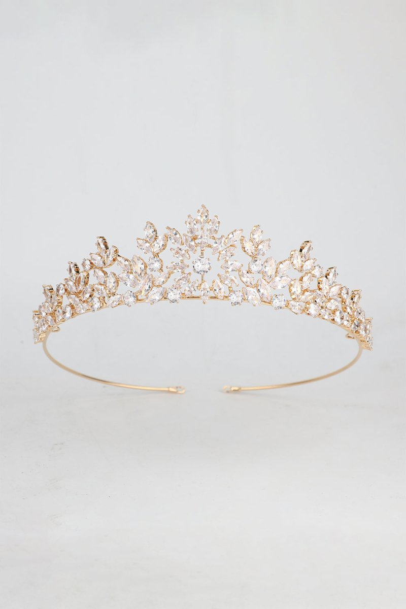 Gold Zirconia Queen Crown - KissProm