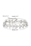 Gold Zirconia Pearl Bracelets with Leaf Filigree