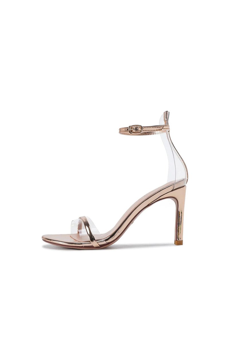 Golden Ankle Straps Prom Sandals - KissProm