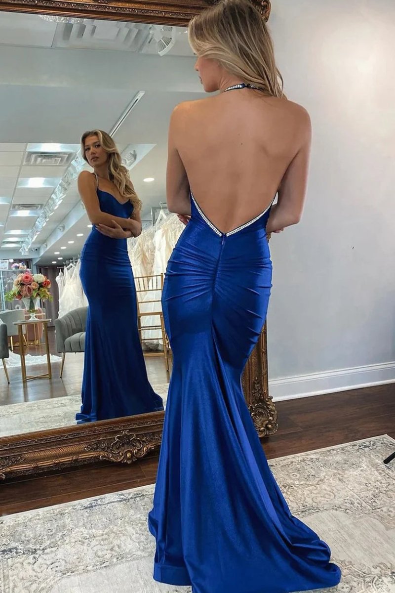Gorgeous Trumpet Hunter Green Long Formal Dress Royal Blue / 12