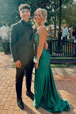 Gorgeous Trumpet Hunter Green Long Formal Dress