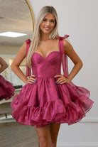 Grace | Fuchsia - Stylish A-Line Sweetheart Short Homecoming Dress