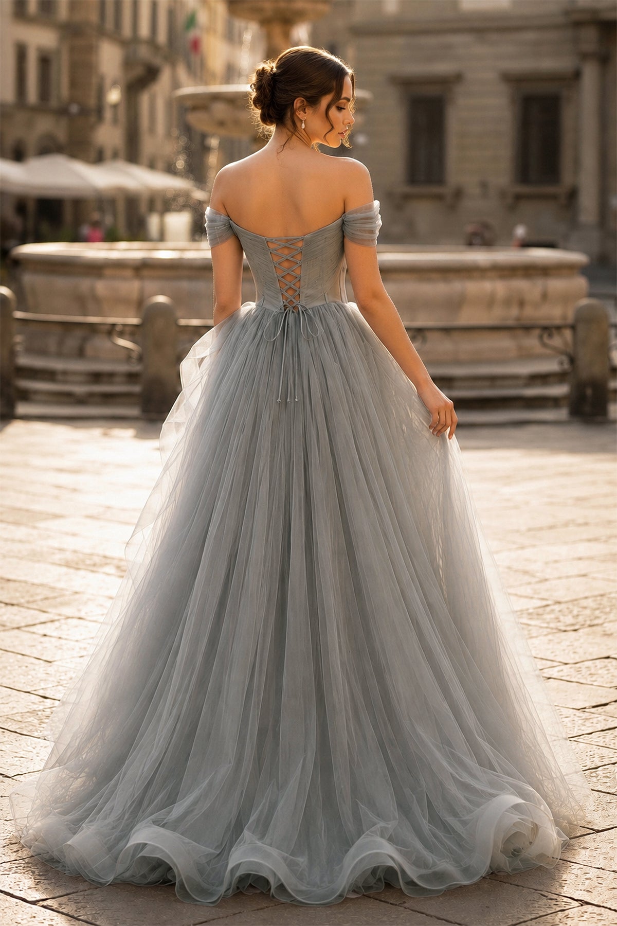 gray off the shoulder prom dress Green A-Line Off Shoulder Long Prom Dress Lace Long Evening Dress