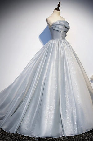 green emerald velvet dress Light Grey Tulle A-line Simple Long Party Dress, Grey Evening Dresses –  Cutedressy
