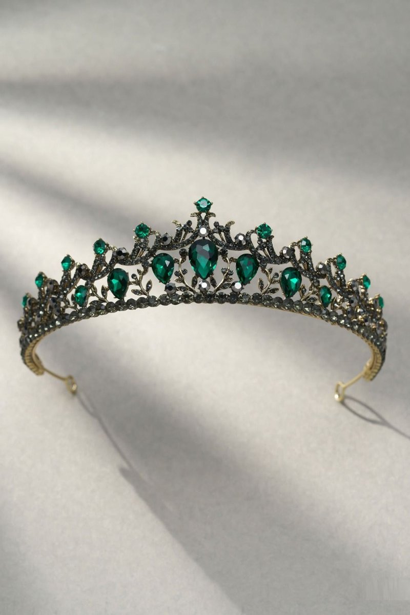 Green Crystal Rhinestone Tiara - KissProm