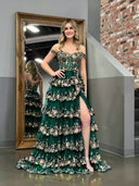 Princess A Line Off the Shoulder Corset Prom Dress with Lace Ruffles – Prom Dress by KissProm | Available at KissProm