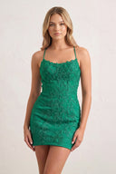 Sheath Spaghetti Straps Lace Short Homecoming Dresses