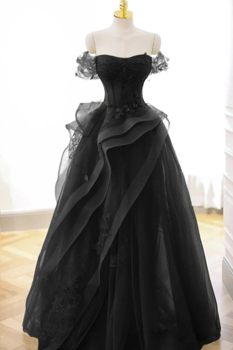 Green Tulle Lace Long Prom Dress with Corset, Green Formal Party Dress, Black / 10 Green Tulle Lace Long Prom Dress with Corset, Green Formal Party Dress, Black / 10