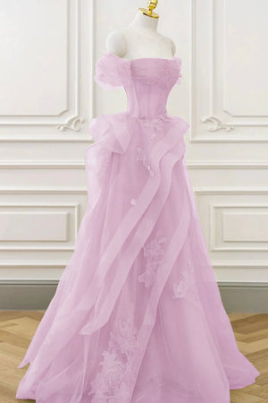 Nellie | Green Tulle Lace Long Prom Dress with Corset, Green Formal Party Dress