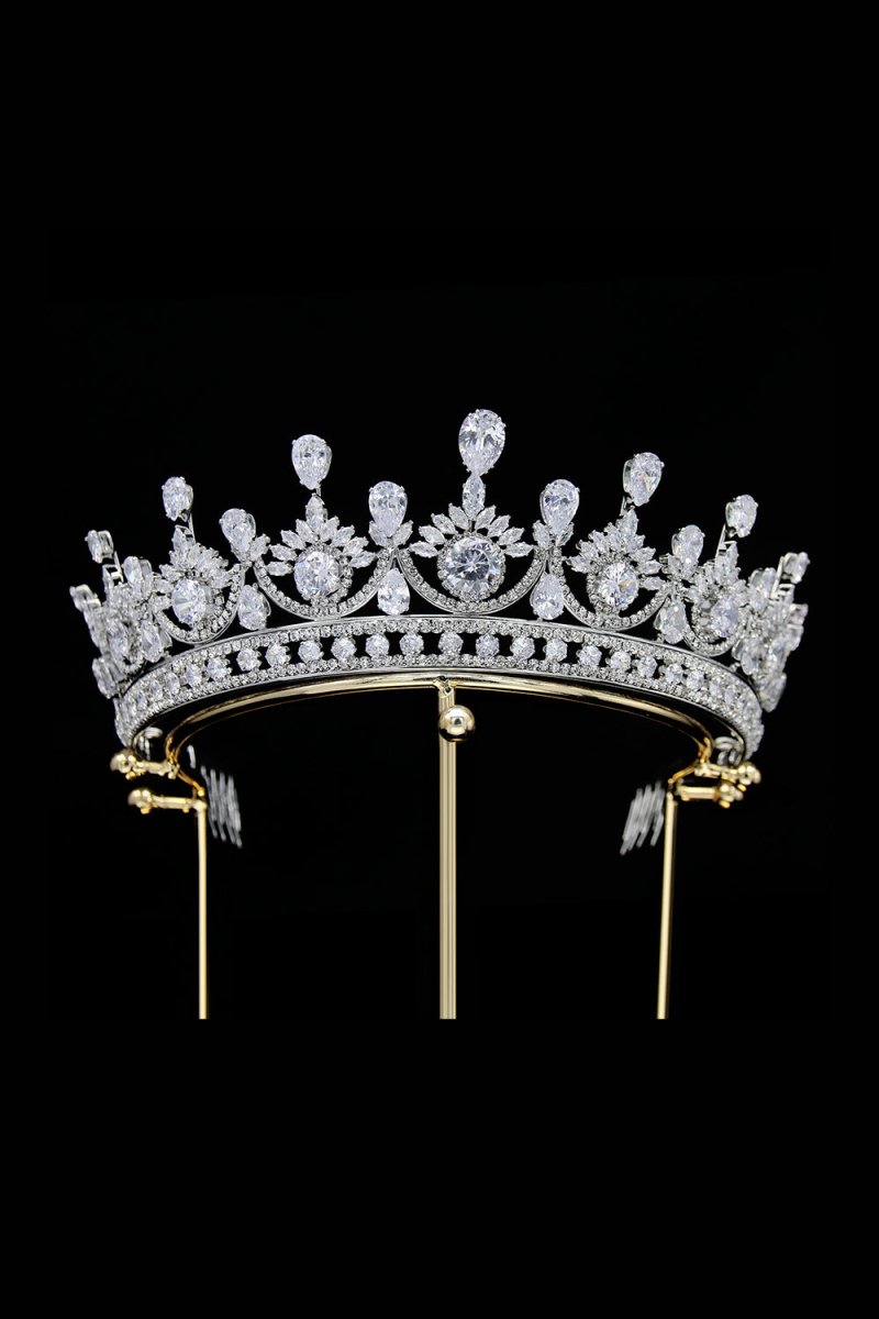 Green Zircon Wedding Crown - KissProm