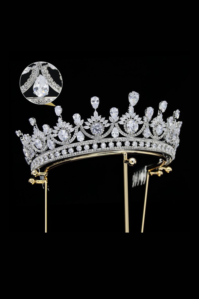 Green Zircon Wedding Crown - KissProm