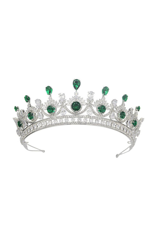 Green Zircon Wedding Crown - KissProm