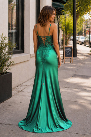 Beatrice | Sheath Black Long Appliques Prom Dress