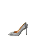 Grey Rhinestone Party Shoes - KissProm