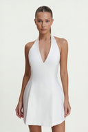 Halter A - Line Graduation Dress With Bow - KissProm