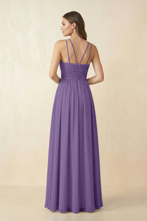 Halter Pleated A - Line Chiffon Bridesmaid Dress in Tahiti - KissProm Bridesmaid Dresses