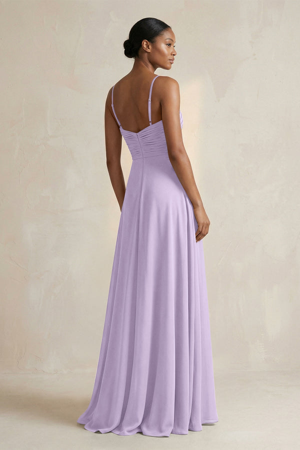 KissProm | Halter Pleated Chiffon A-Line Bridesmaid Dress in Lavender KissProm | Halter Pleated Chiffon A-Line Bridesmaid Dress in Lavender