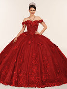 Illa | Ball Gown Organza Sweetheart  Burgundy Quinceanera Dress