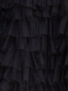 Havannah | Black - Strapless A Line Tiered Tulle Homecoming Dress With Bow