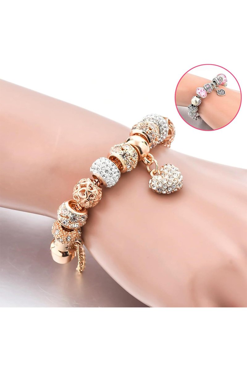 Silver Plated Charm Beaded Bracelets - KissProm