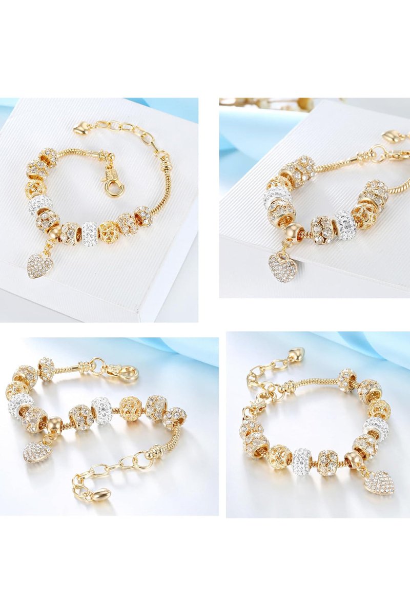 Silver Plated Charm Beaded Bracelets - KissProm