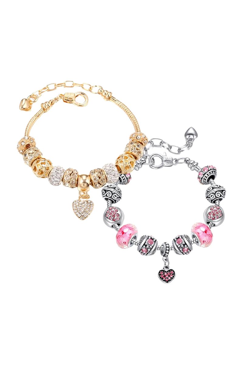 Silver Plated Charm Beaded Bracelets - KissProm