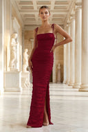 Mermaid Spaghetti Straps Floor Length Sleeveless Pink Prom Dress - KissProm