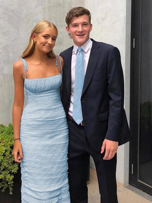 Henry | Mermaid Spaghetti Straps Floor Length Sleeveless Pink Prom Dress - KissProm