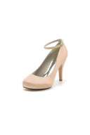 Burgundy High Heels with Transparent Heel - KissProm
