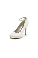 Burgundy High Heels with Transparent Heel - KissProm
