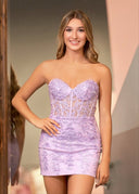 Lilac Tight Short Homecoming & Cocktail Dresses with Appliques - KISSPROM