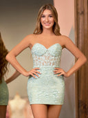 Sage Tight Short Homecoming & Cocktail Dresses with Appliques - KISSPROM