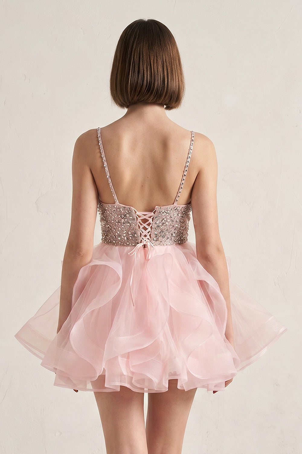 A Line V Neck Tulle Homecoming Dress - KissProm