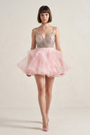 A Line V Neck Tulle Homecoming Dress - KissProm